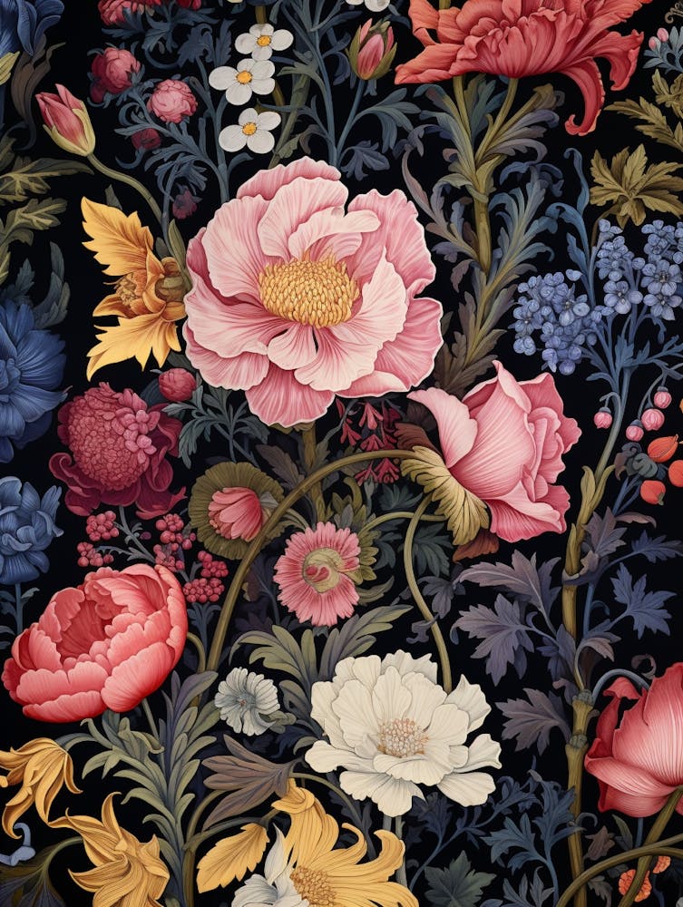 Flowers On A Black Background 2