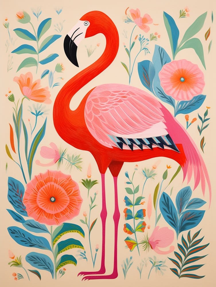 Pink Scandi Greater Flamingo 1