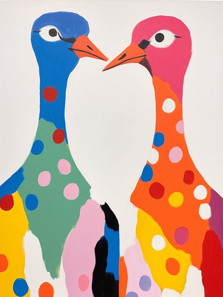 Colourful Kids Animal Art Ostrich 3