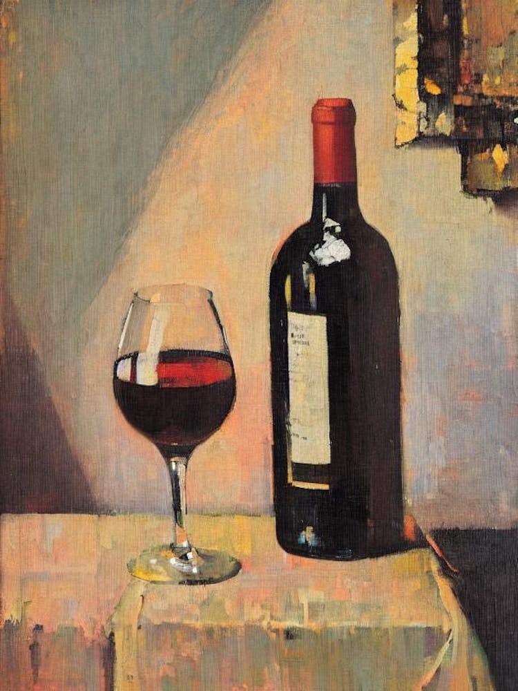 Viognier 1 Oil Painting Cocktail Poster