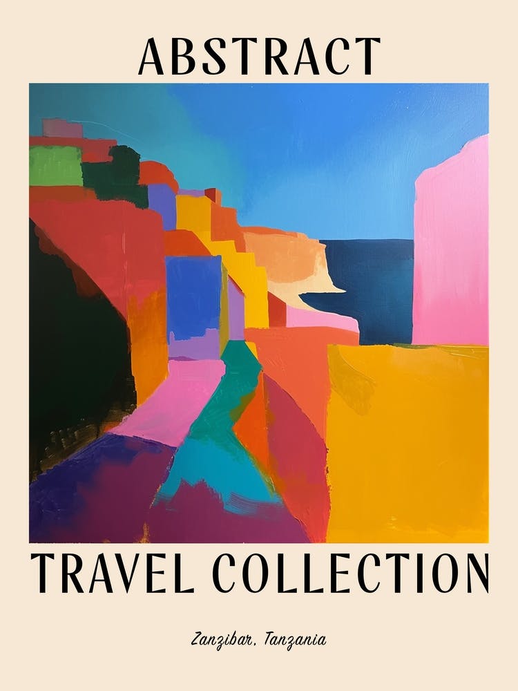Abstract Travel Collection Poster Zanzibar Tanzania 3