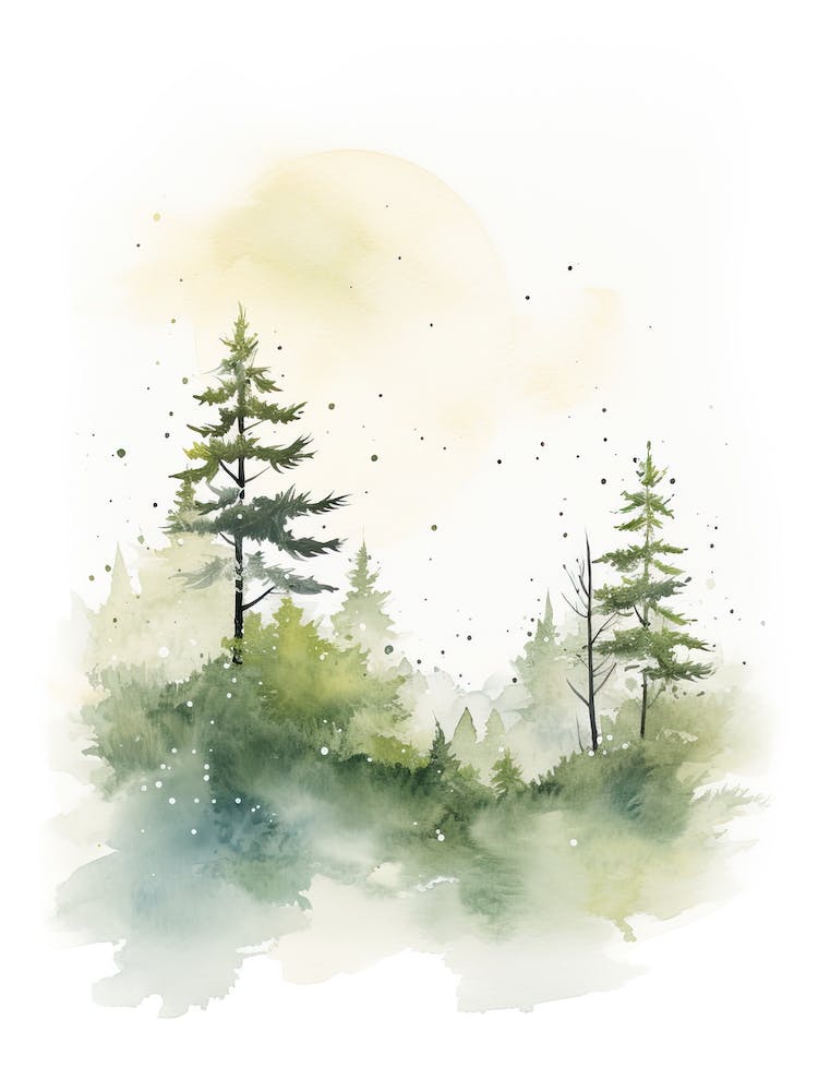 Watercolour Of Tarkine Rainforest   Tasmania Australia 0