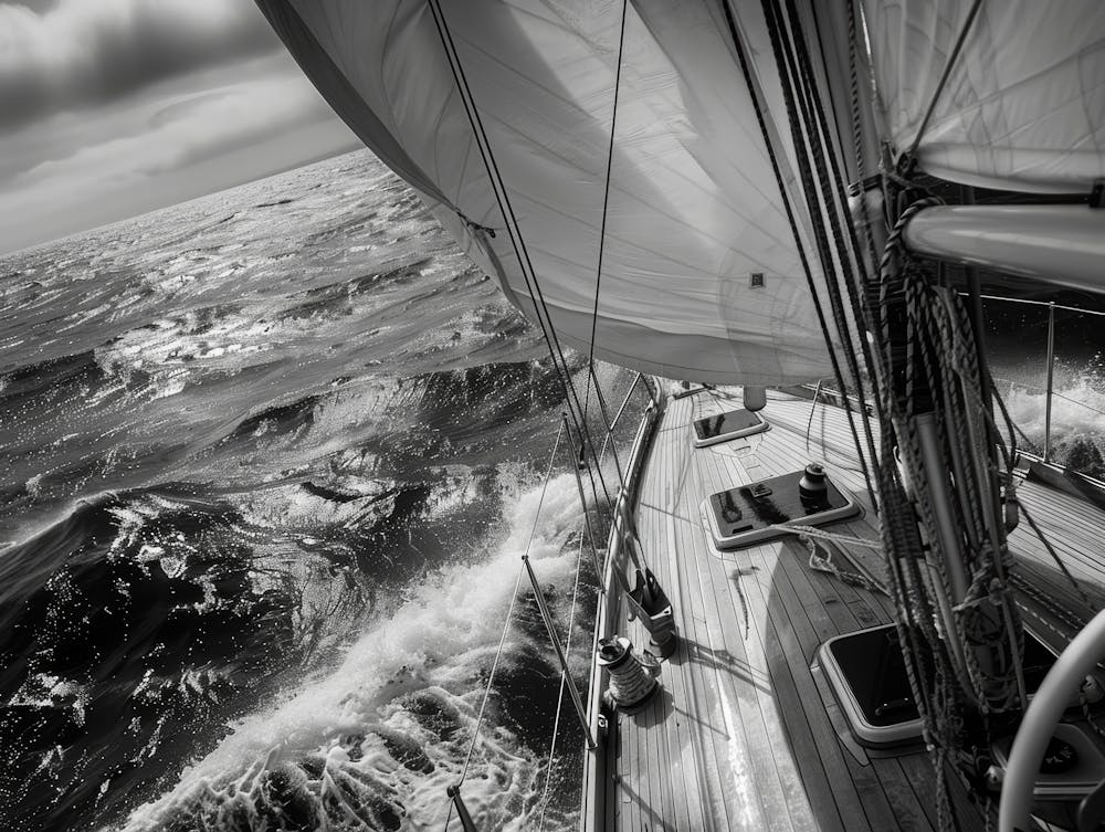Sailboat In Rough Seas