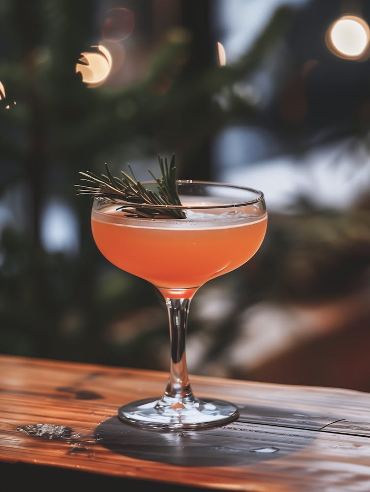 Cocktail With Rosemary Sprig