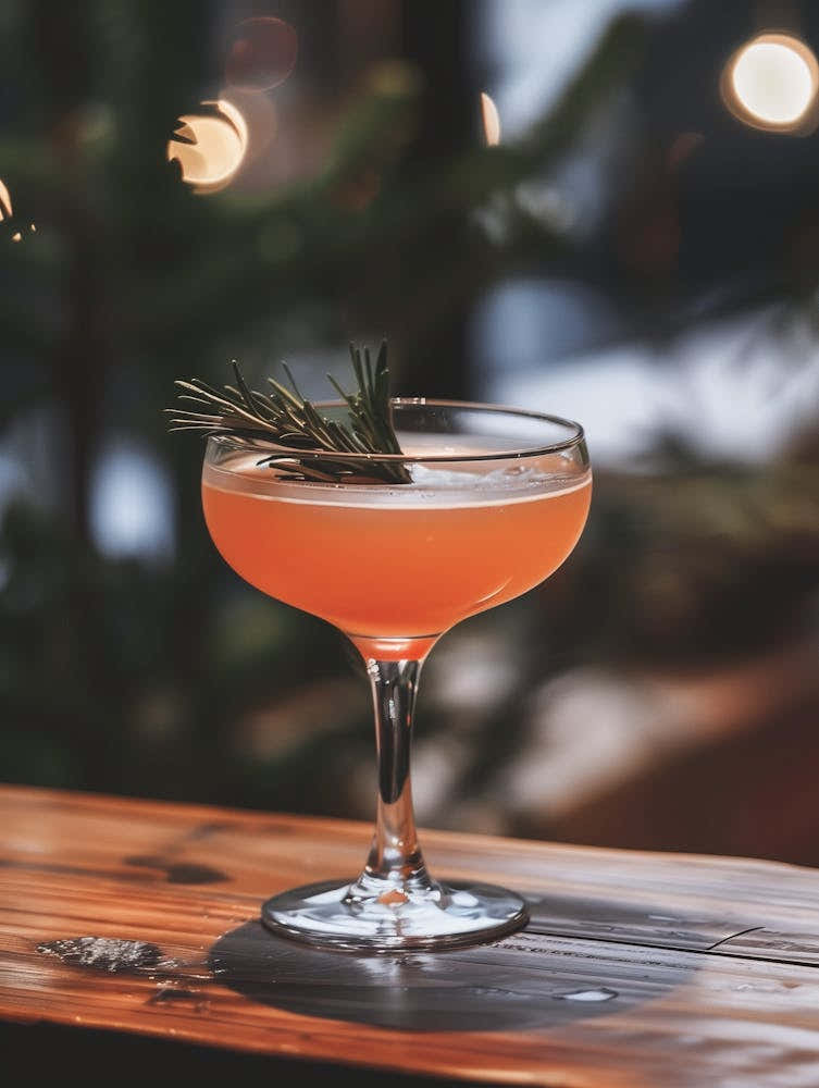 Cocktail With Rosemary Sprig