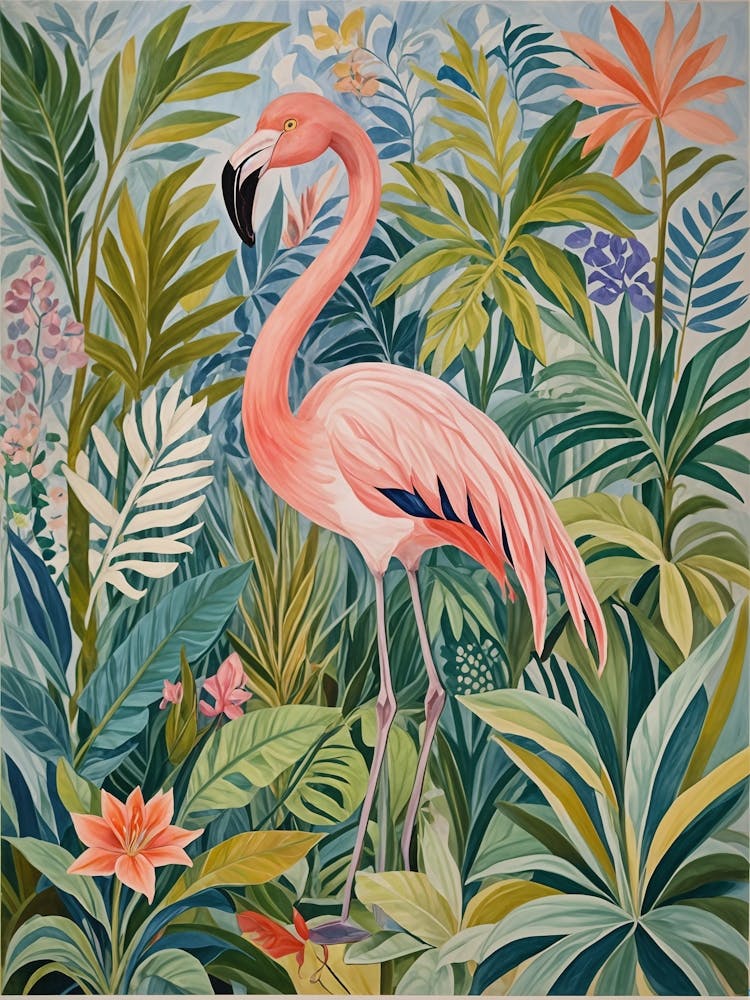 Pink Flamingo In The Jungle no1