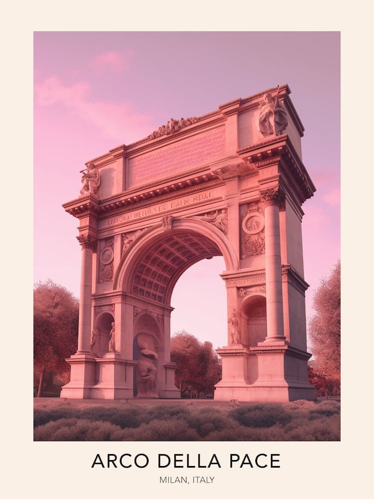 The Arco Della Pace Milan Italy Travel Poster