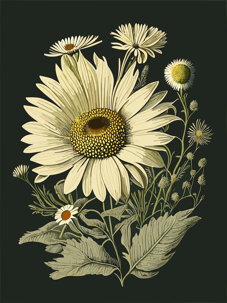 Daisy Wildflower Vintage Botanical 2