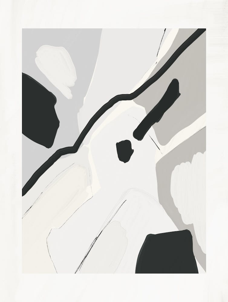 Abstract Black And White Painting