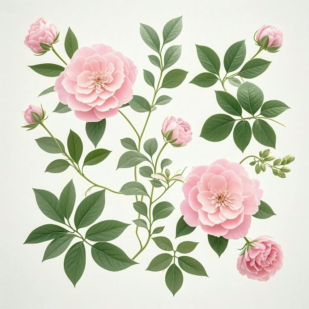 Roses On A White Background