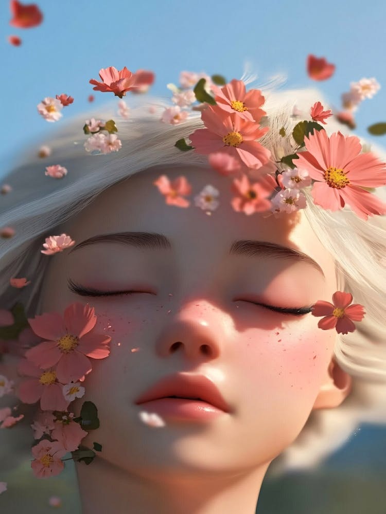 Girl With Flowers 2