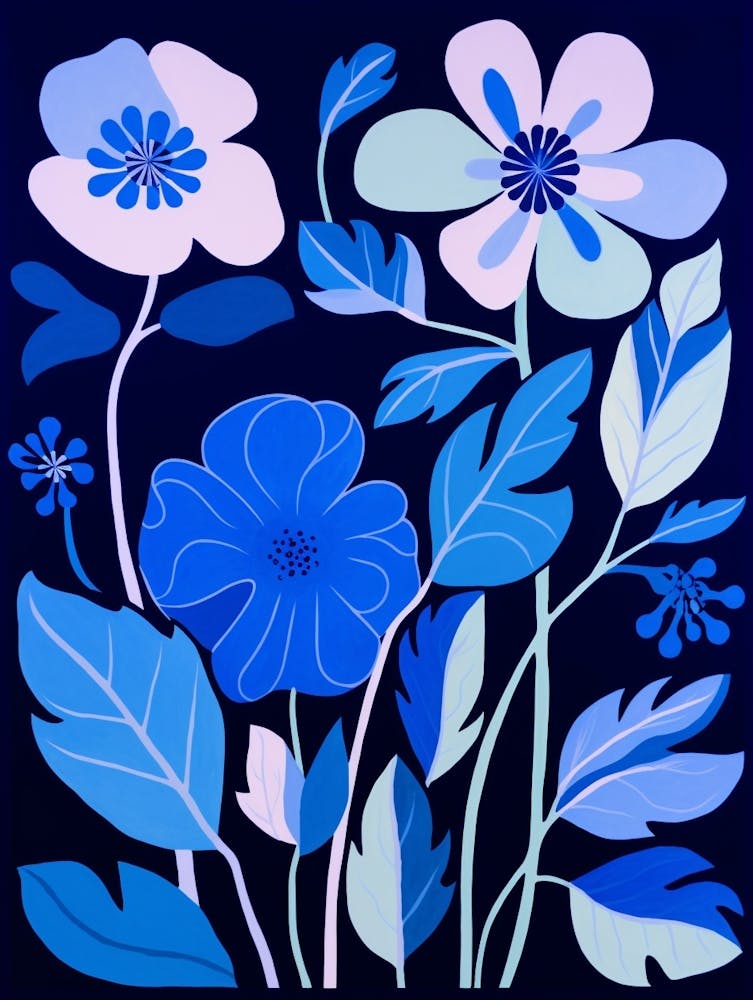Blue Flower Illustration Hellebore 4