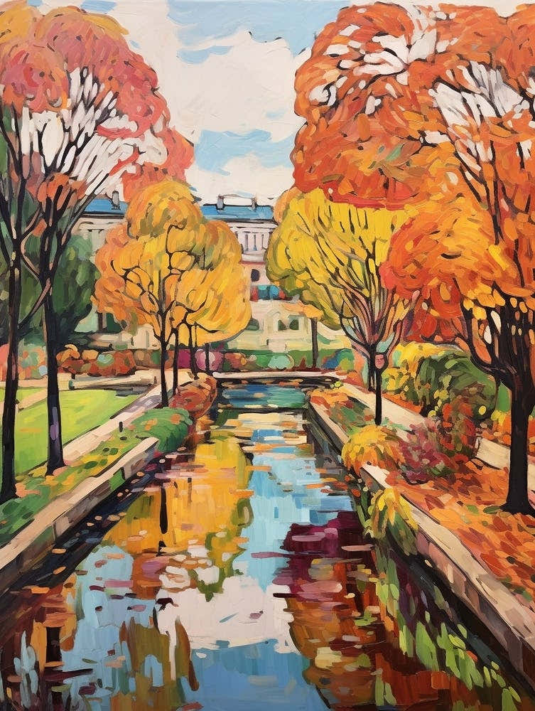 Autumn Gardens Painting Gardens Of The Royal Palace Of Caserta 1