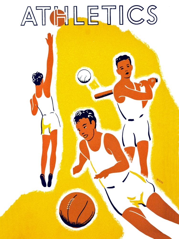 Athletics, Vintage Sport Poster