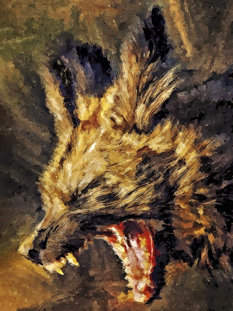 Roaring Hyena Painting