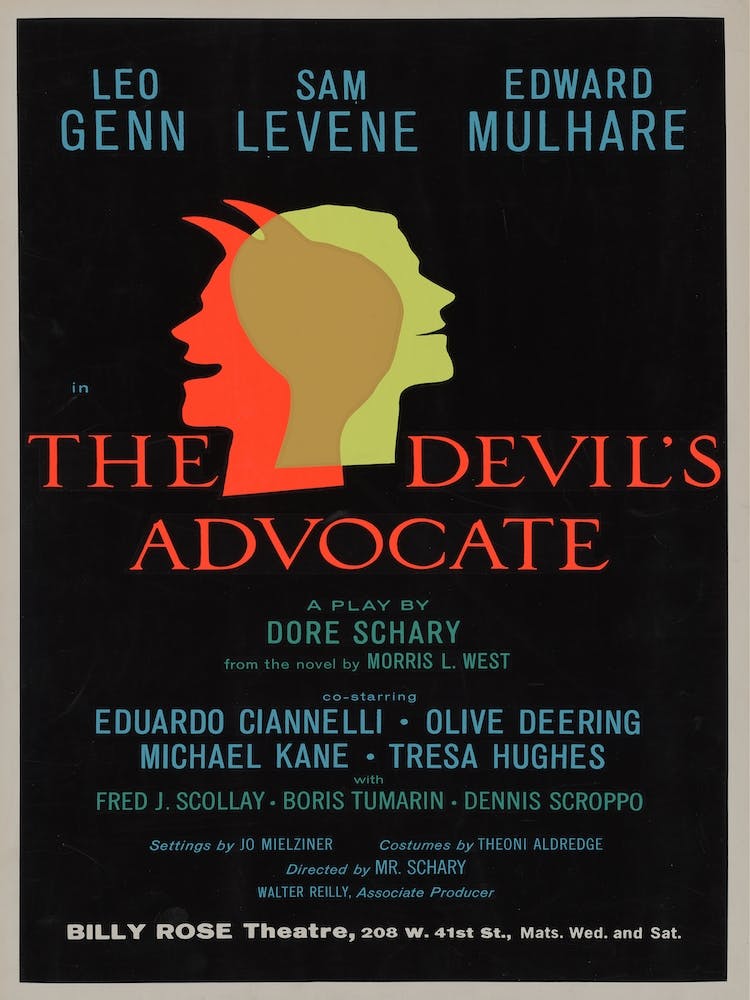 The Devil’s Advocate Theatre Poster, 1962