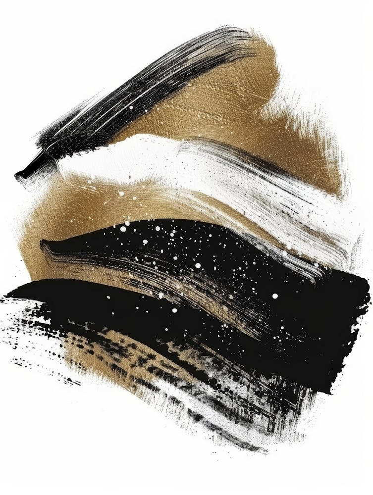 Gold And Black Brush Strokes 32