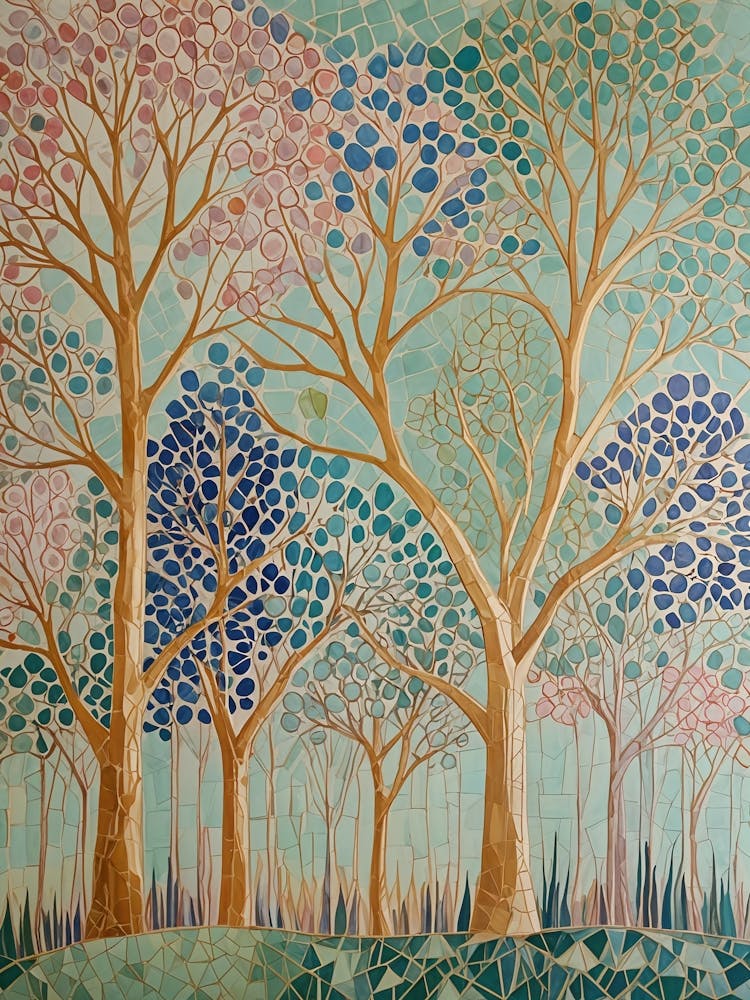 Tree Mosaic In Pastel