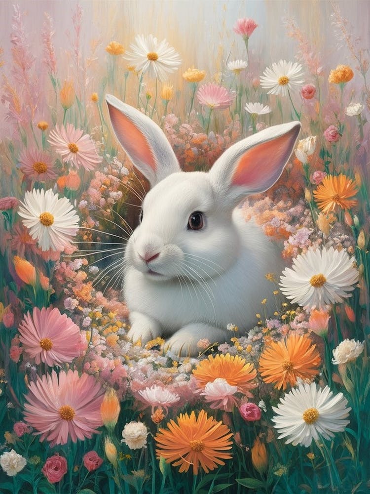Bunny In Flowers