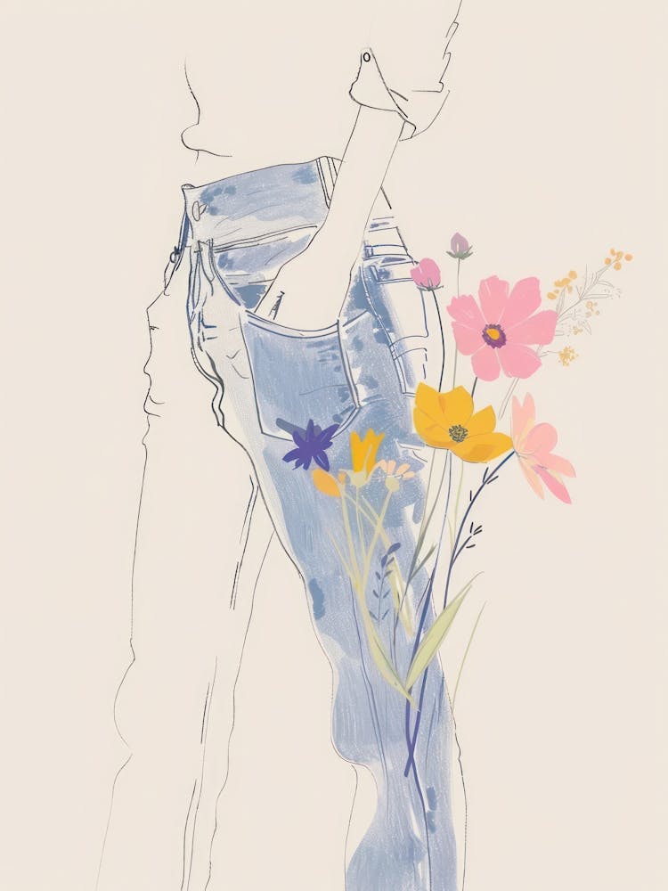 Jean Line Art Flowers 4