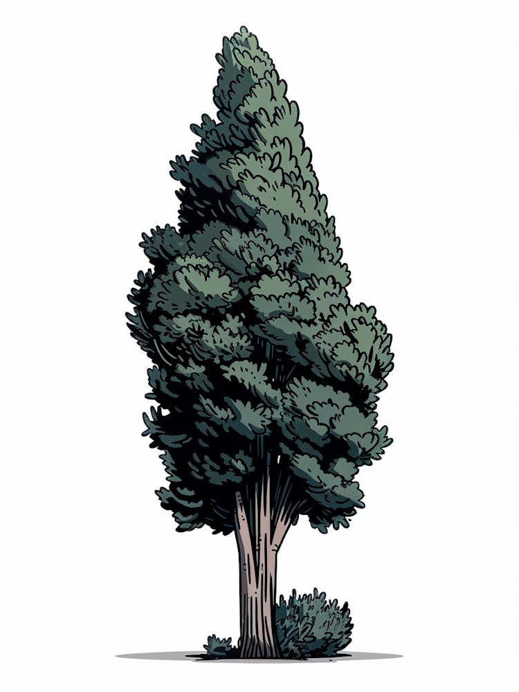 Cypress Tree Pixel Illustration 1
