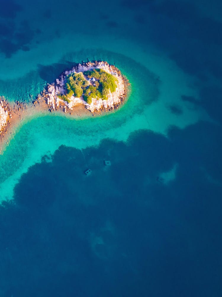 Aerial View Of A Small Island