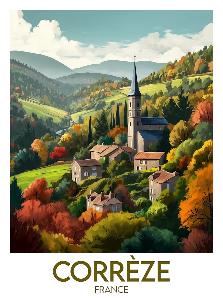 Affiche de voyage Corrèze 3