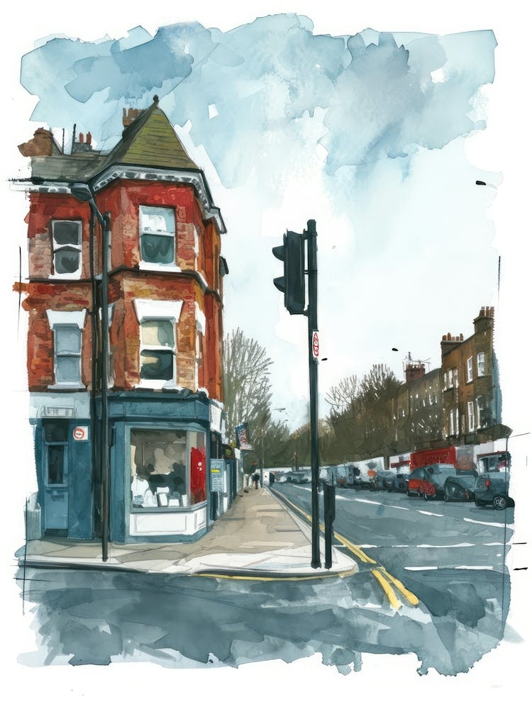 Waltham Forest London Borough   Street Watercolour 4