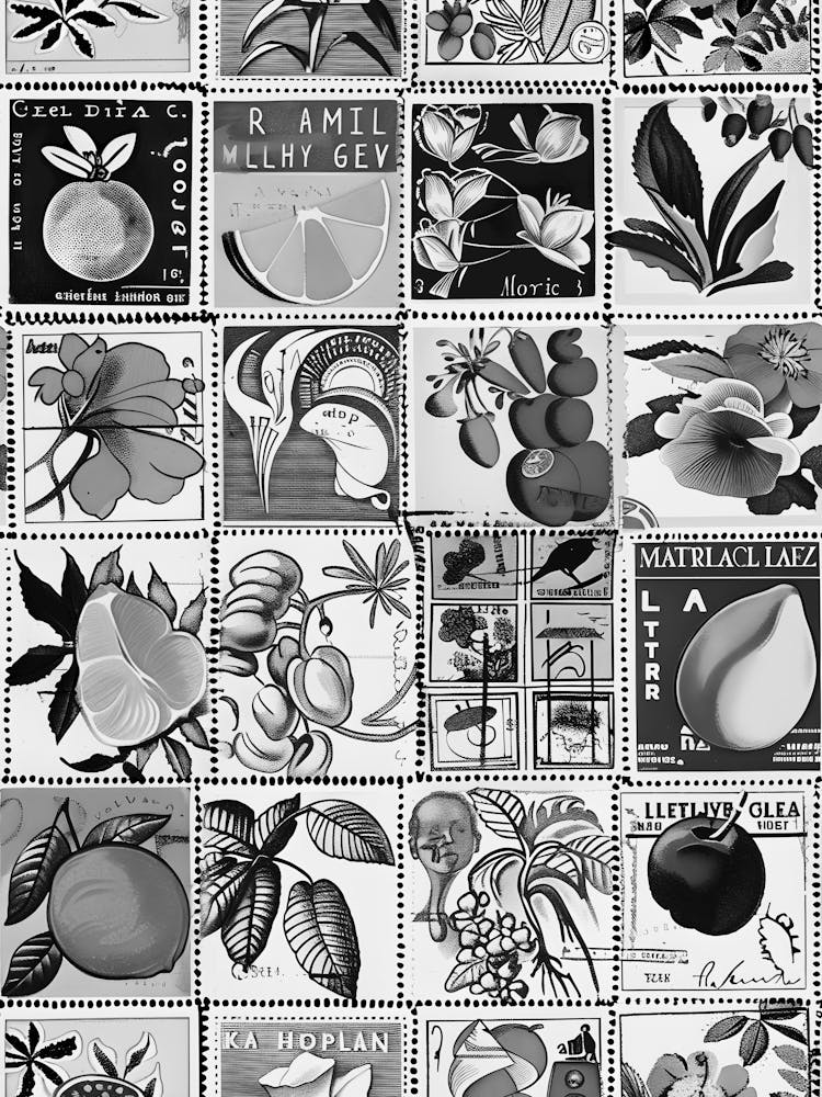 Black And White Postage Stamps