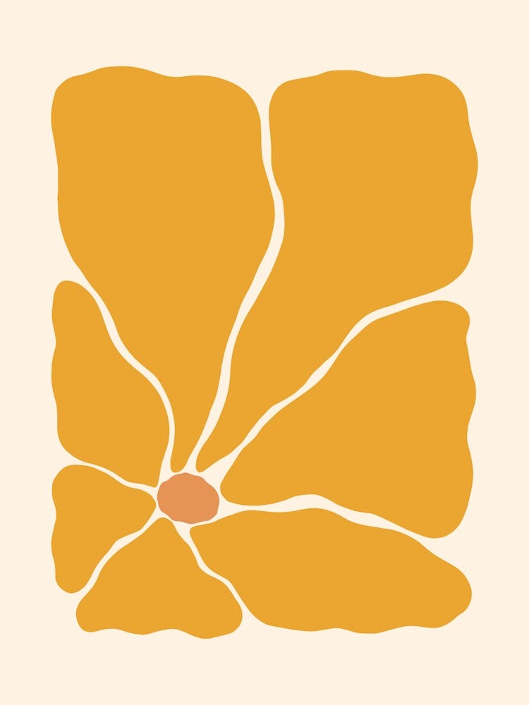 Abstrakte Blume 03 - Gelb