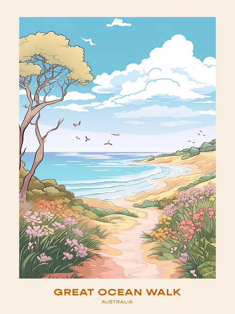 Great Ocean Walk Australia Hike Poster