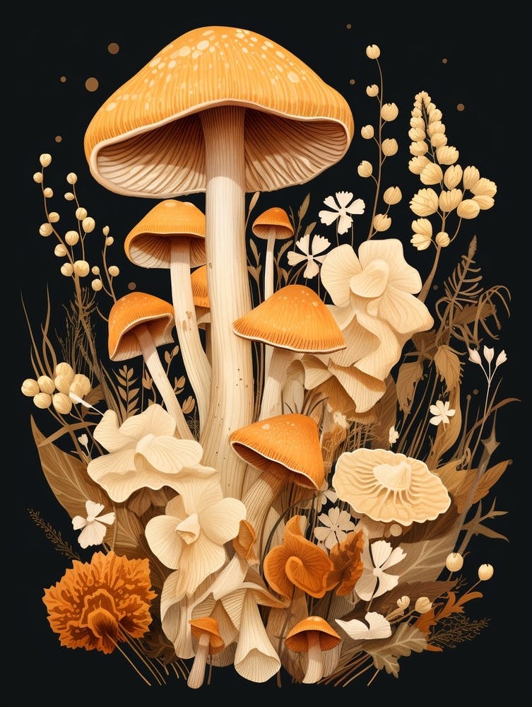Fall Mushroom Illustration 5