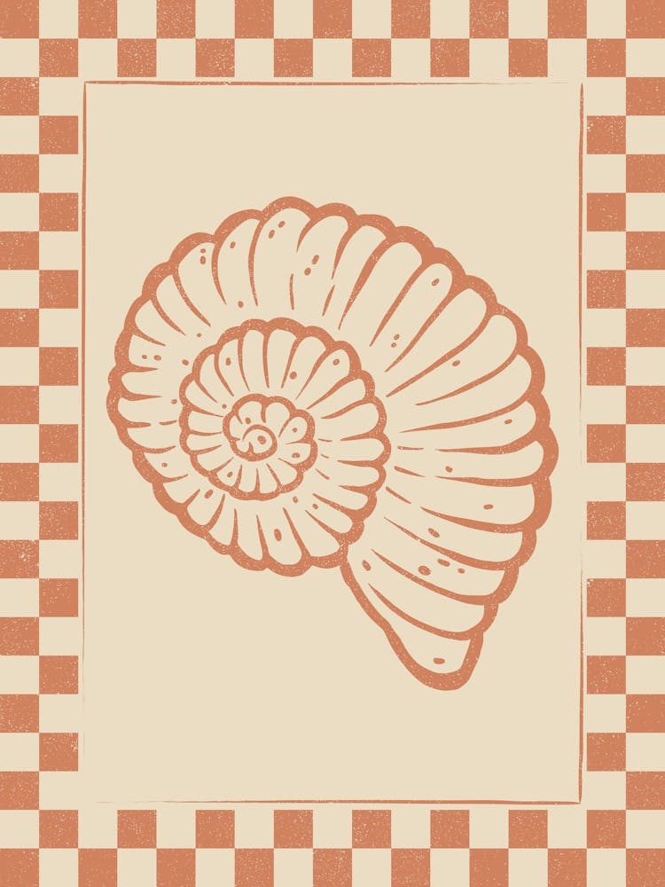Coquillage 07 avec Bordure à Carreaux