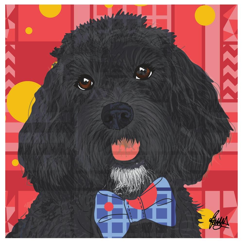 Maisie Black Cockapoo Dog Square