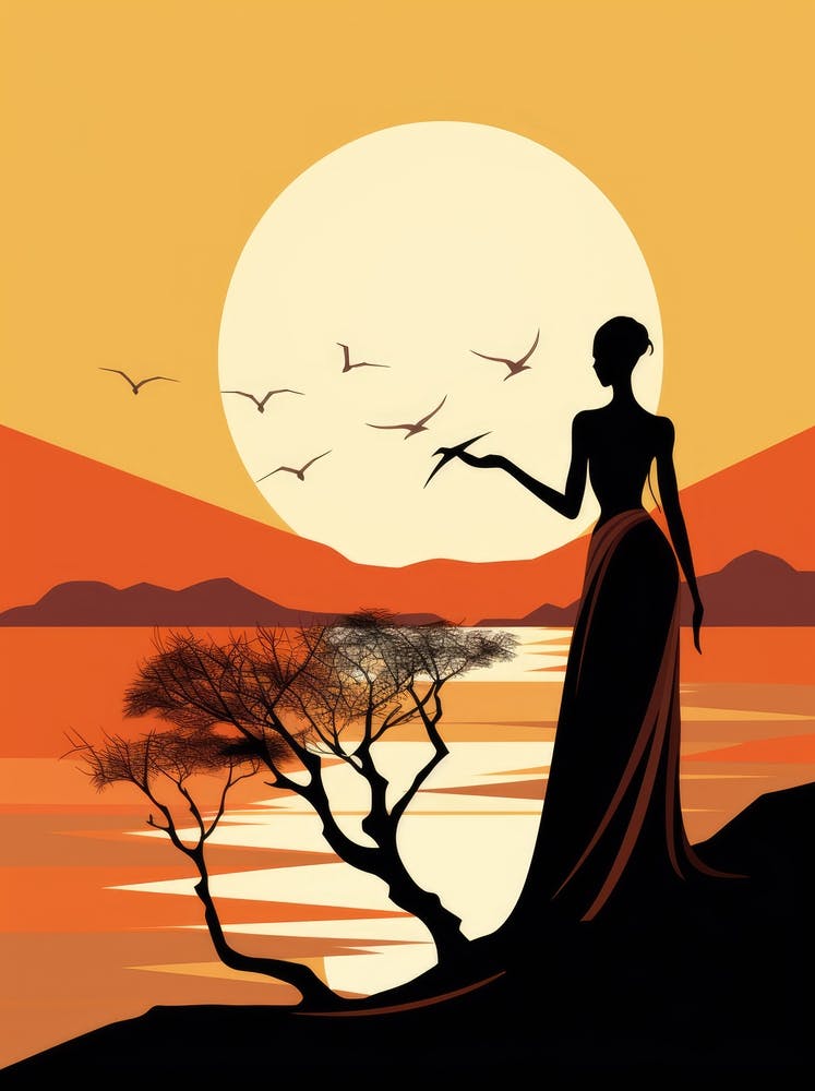 African Woman At Sunset 1