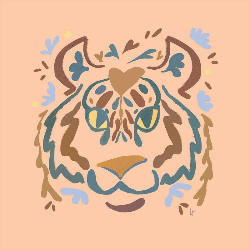 Wild Child Tiger Neutral Boho Square