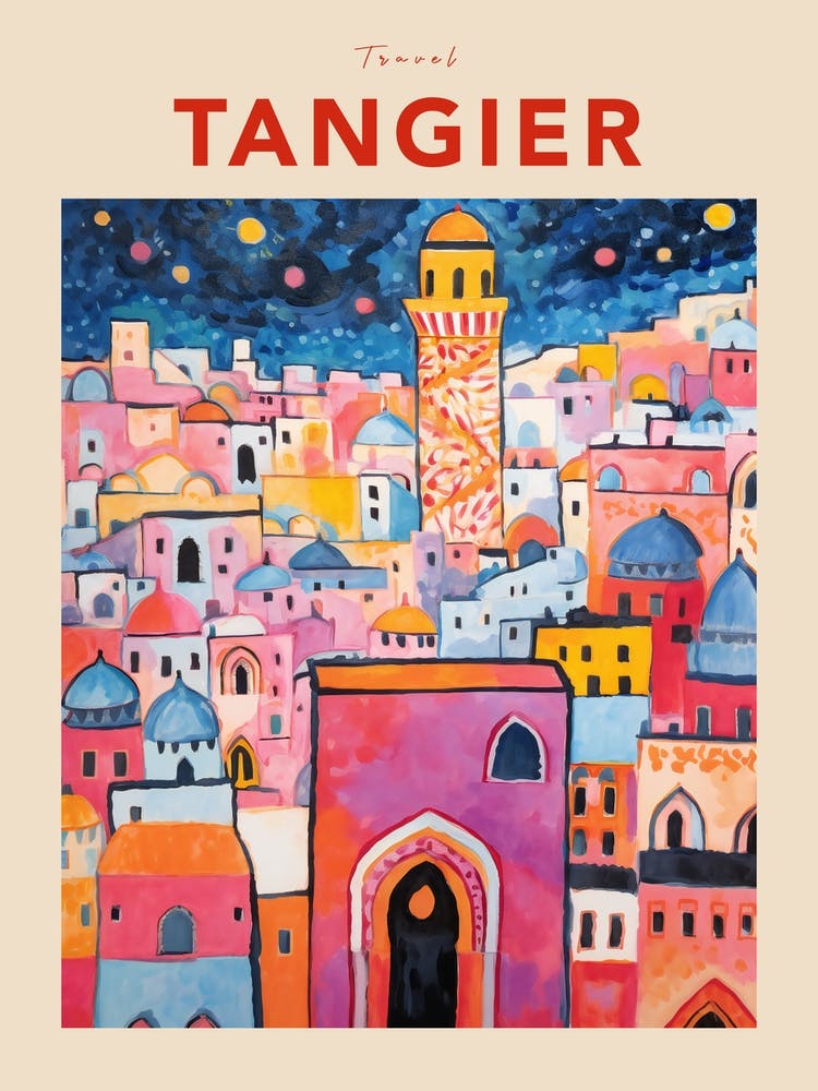 Tangier Morocco 2 Fauvist Travel Poster
