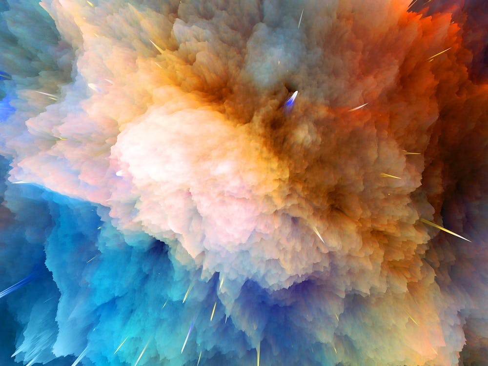 Abstract Explosion Of Colors - space neon poster, synthwave poster