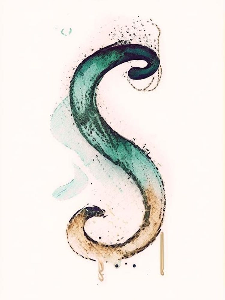 S  Letter, Alphabet Minimalist Watercolour 3