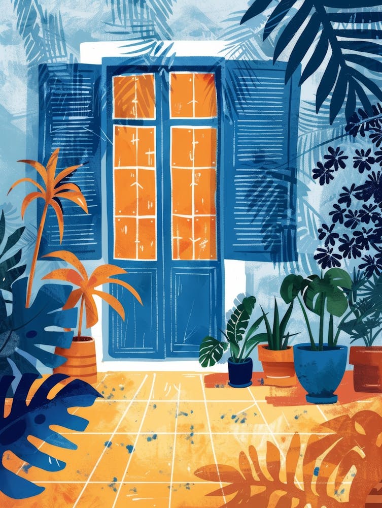 Blue Shuttered Door