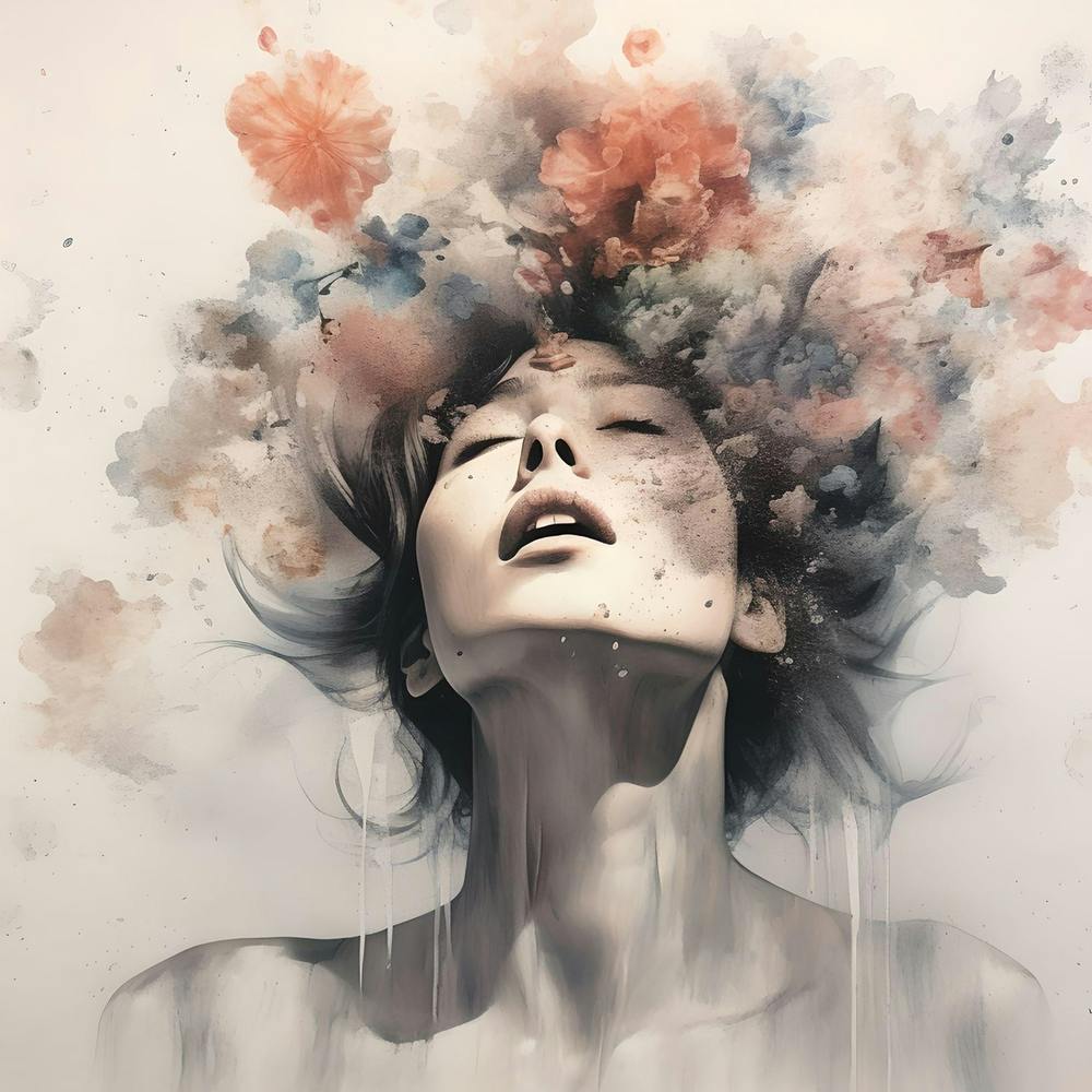 Floral Dreamer Watercolour & Ink Painting
