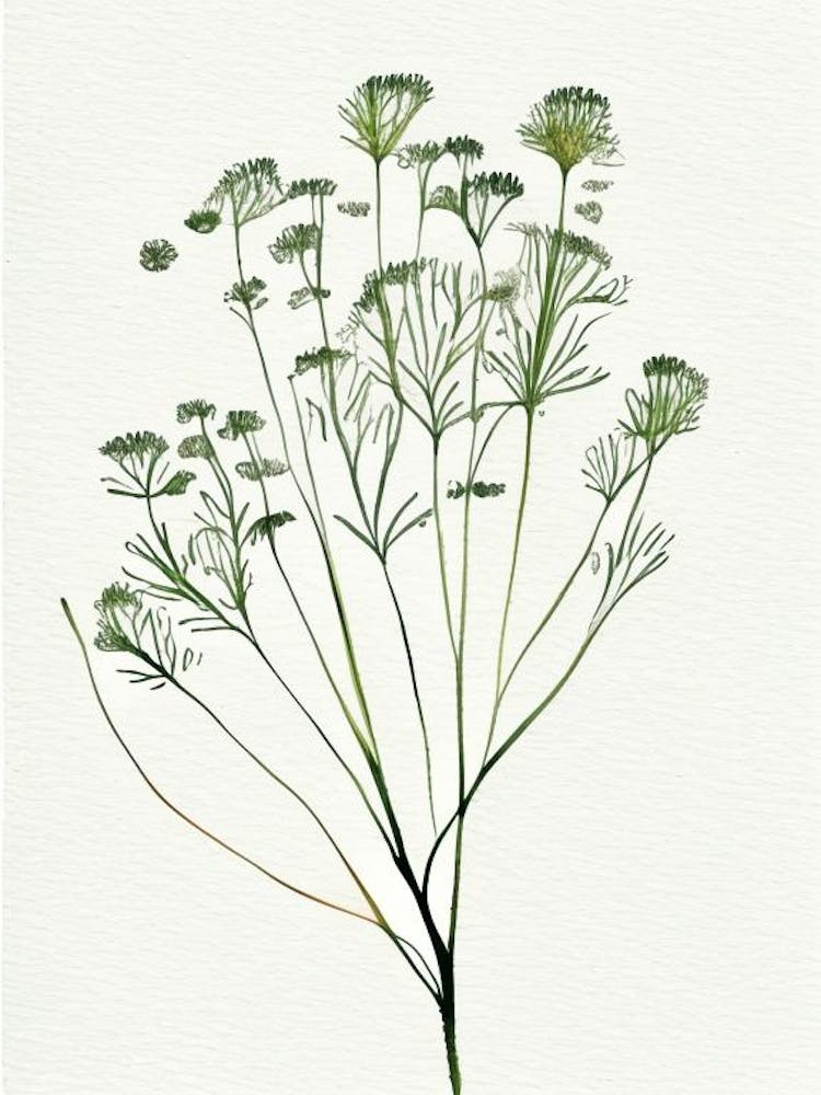 Caraway Herb Minimalist Watercolour 1