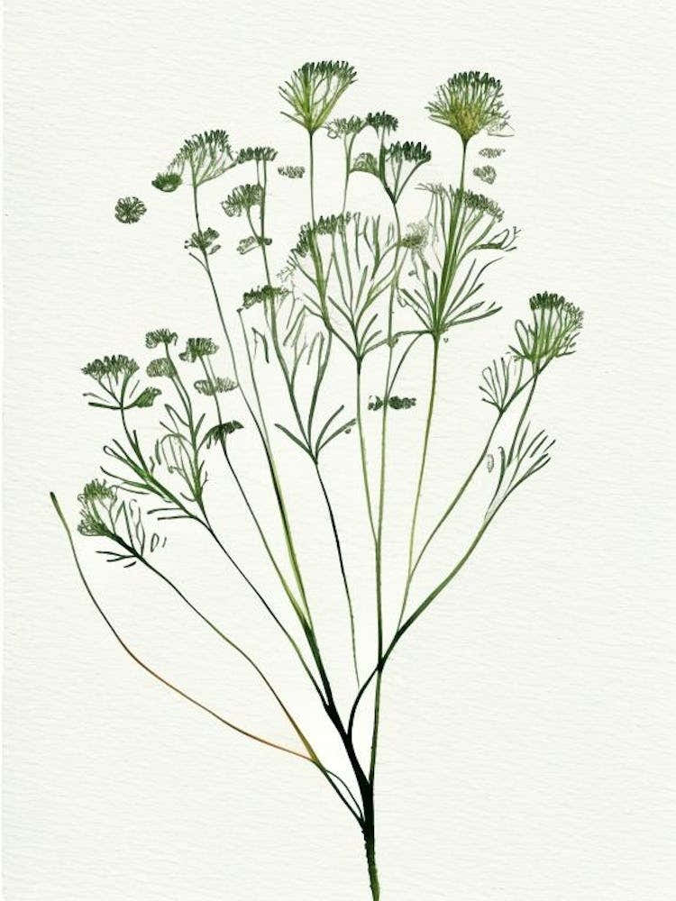 Caraway Herb Minimalist Watercolour 1