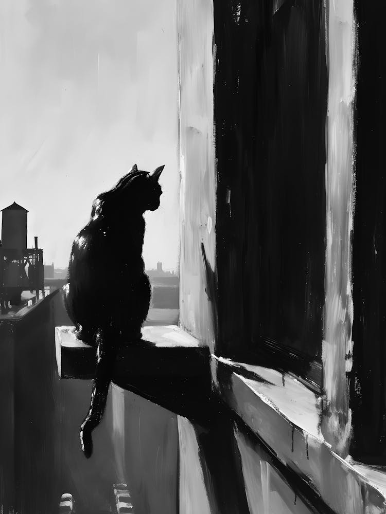 Cat On Ledge