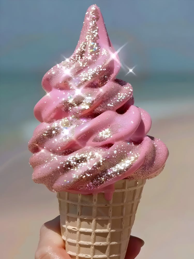 Pink Ice Cream Cone 1