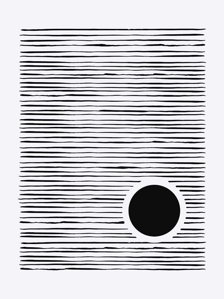 Lignes Abstraites avec Cercle Noir Audacieux