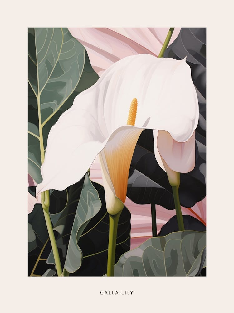 Flower Illustration Calla Lily 3 Poster
