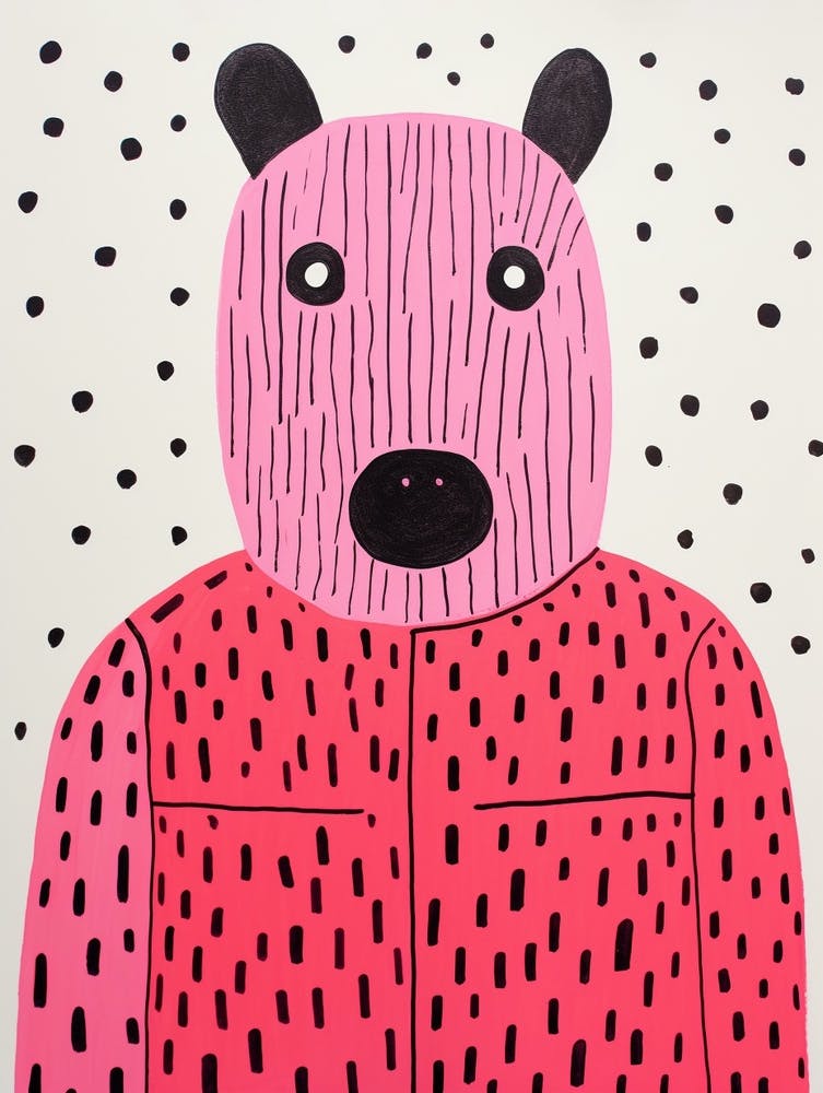 Pink Polka Dot Badger 2