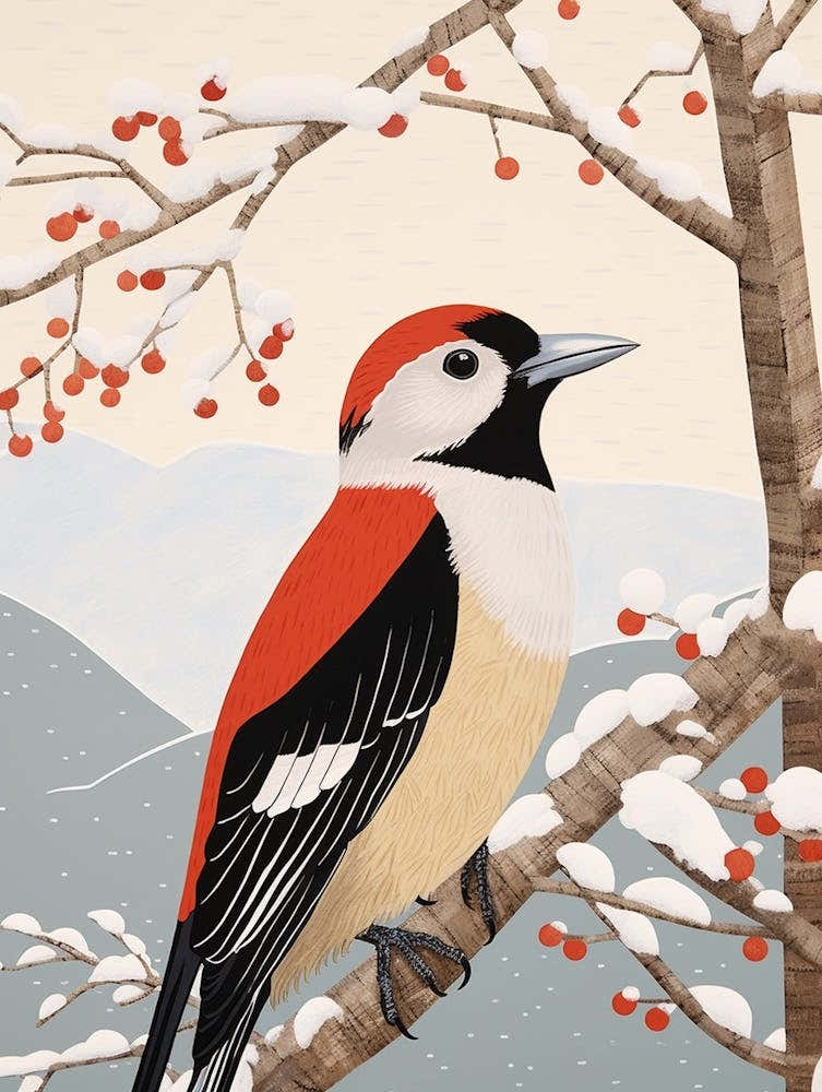 Bird Illustration Woodpecker 2