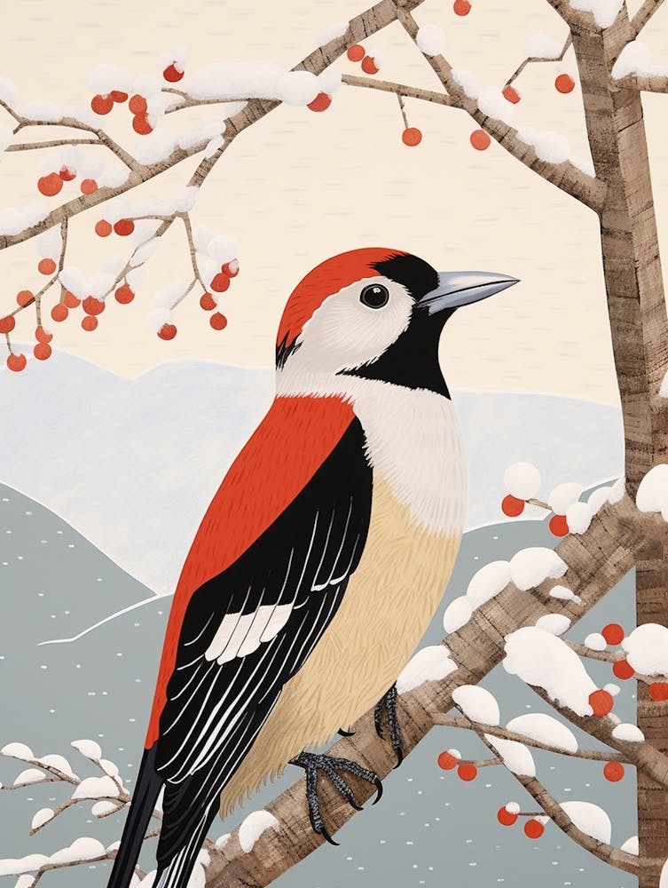 Bird Illustration Woodpecker 2
